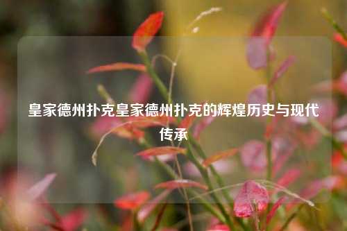 皇家德州扑克皇家德州扑克的辉煌历史与现代传承