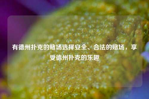 有德州扑克的赌场选择安全、合法的赌场，享受德州扑克的乐趣