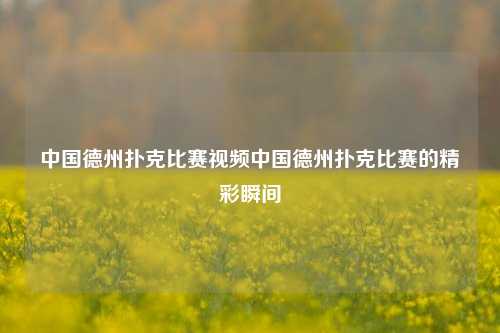 中国德州扑克比赛视频中国德州扑克比赛的精彩瞬间