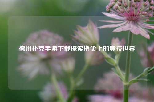 德州扑克手游下载探索指尖上的竞技世界