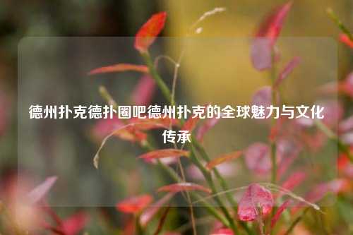 德州扑克德扑圈吧德州扑克的全球魅力与文化传承