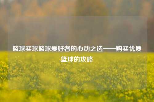篮球买球篮球爱好者的心动之选——购买优质篮球的攻略