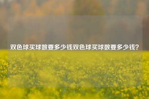 双色球买球数要多少钱双色球买球数要多少钱？