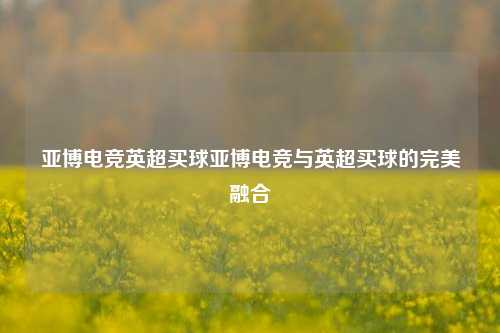 亚博电竞英超买球亚博电竞与英超买球的完美融合