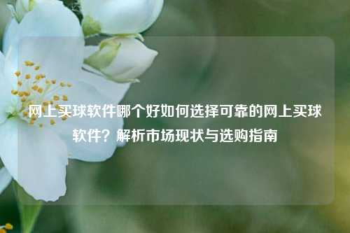 网上买球软件哪个好如何选择可靠的网上买球软件？解析市场现状与选购指南