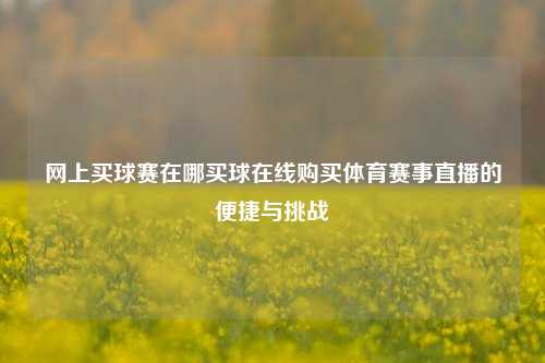 网上买球赛在哪买球在线购买体育赛事直播的便捷与挑战